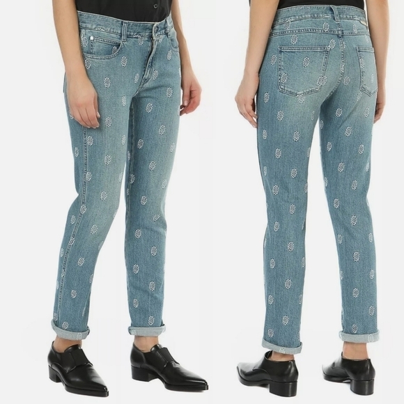 Stella McCartney Boho Embroidered Premium Jeans Size 24 - Picture 1 of 10